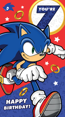 Sonic the Hedgehog verjaardagskaart voor 7 jaar