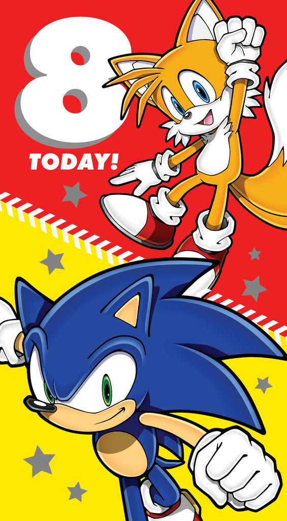 Sonic the Hedgehog Age 8 Birthday Card