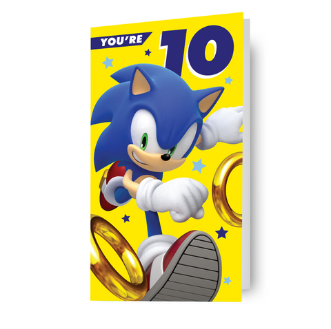 Sonic the Hedgehog Age 10 Birthday Card