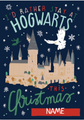 Biglietto di Natale personalizzato Harry Potter Hogwarts - qualsiasi nome