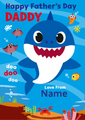 Biglietto personalizzato per la festa del papà Baby Shark