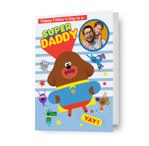 Biglietto fotografico personalizzato Hey Duggee 'Super Daddy' per la festa del papà