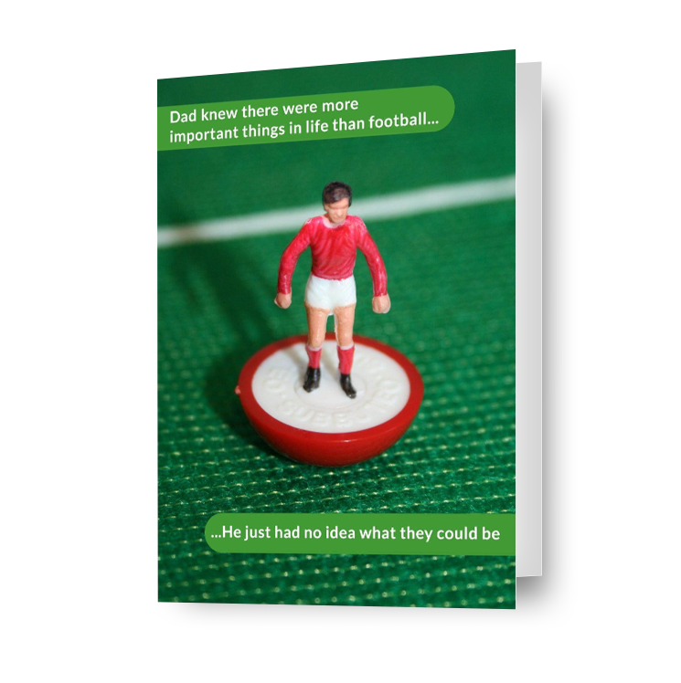 Subbuteo Biglietto personalizzato per la festa del papà di calcio più importante