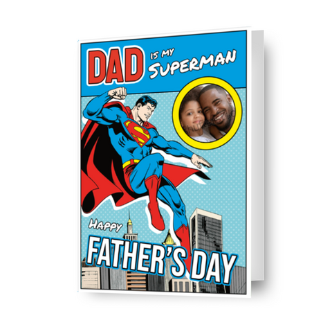 Biglietto fotografico personalizzato per la festa del papà di Superman