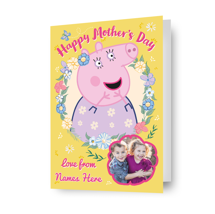 Peppa Pig Personalised Mother's Day Photo Card