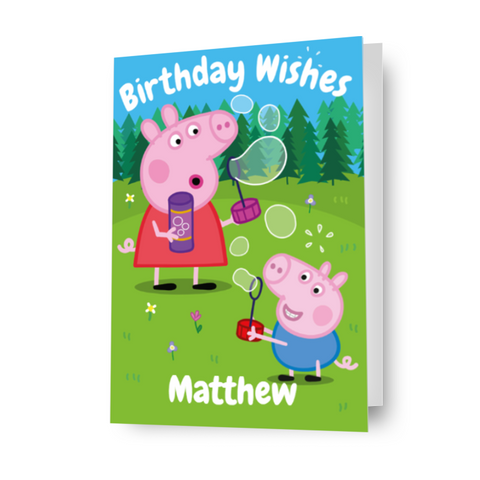 Peppa Pig Personalised 'Birthday Wishes' Card