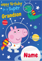 Peppa Pig Personalised Space George Birthday Card