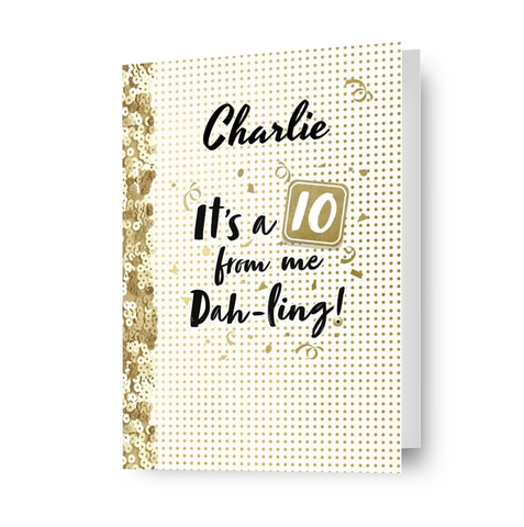 Strictly Come Dancing Personalised 'It's a 10' Birthday Card
