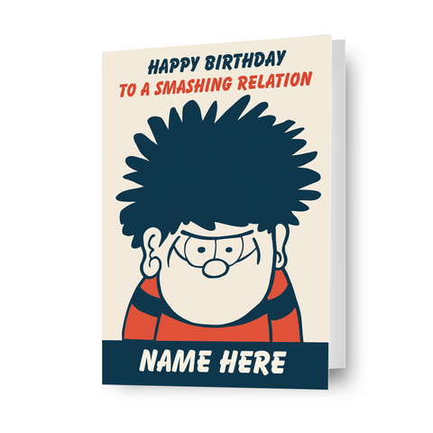 Beano Dennis The Menance Personalised 'To A Smashing' Birthday Card