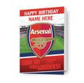 Biglietto d'auguri personalizzato con stemma dell'Arsenal FC