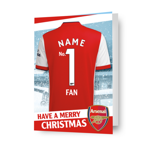 Arsenal FC Personalised Shirt Christmas Card Danilo Promotions