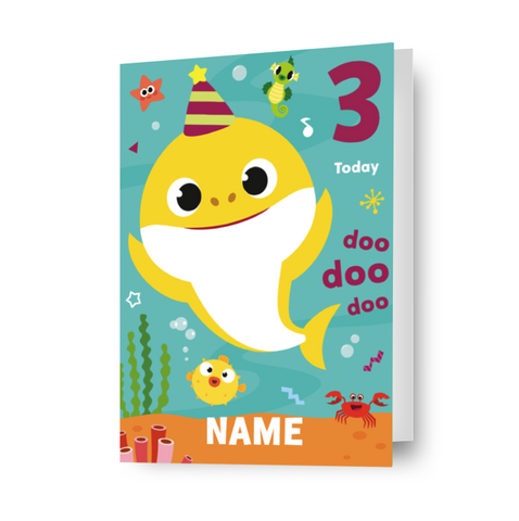 Baby Shark Personalised Any Age Birthday Card