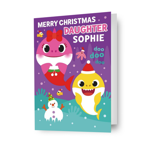 Baby Shark Personalised Daughter Christmas Card