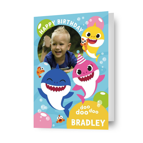 Baby Shark Personalised Photo Birthday Card