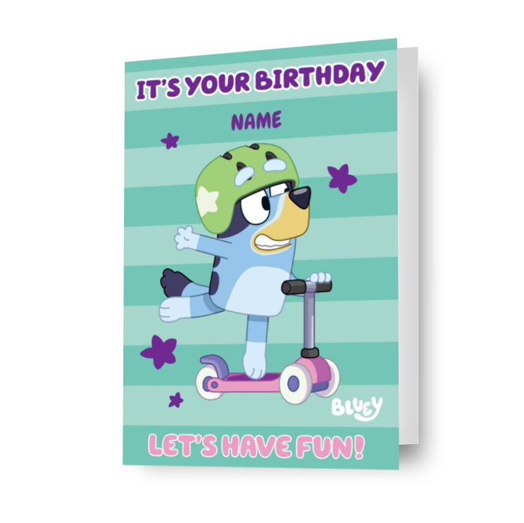 Bluey Personalised Name Birthday Card