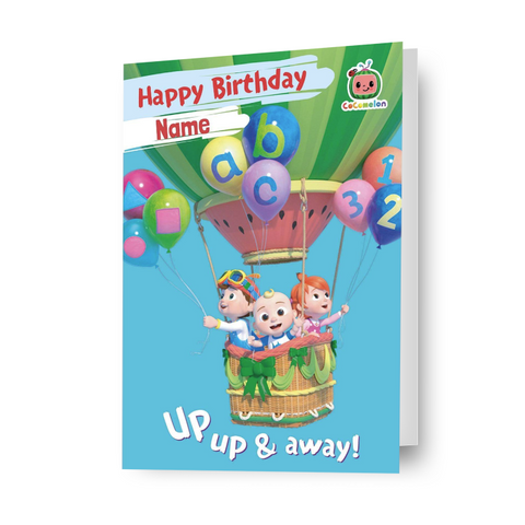 CoComelon Personalised Hot Air Balloon Birthday Card