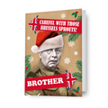 Esercito di papà personalizzato 'cavoletti di Bruxelles!' Cartolina di Natale - Qualsiasi relazione