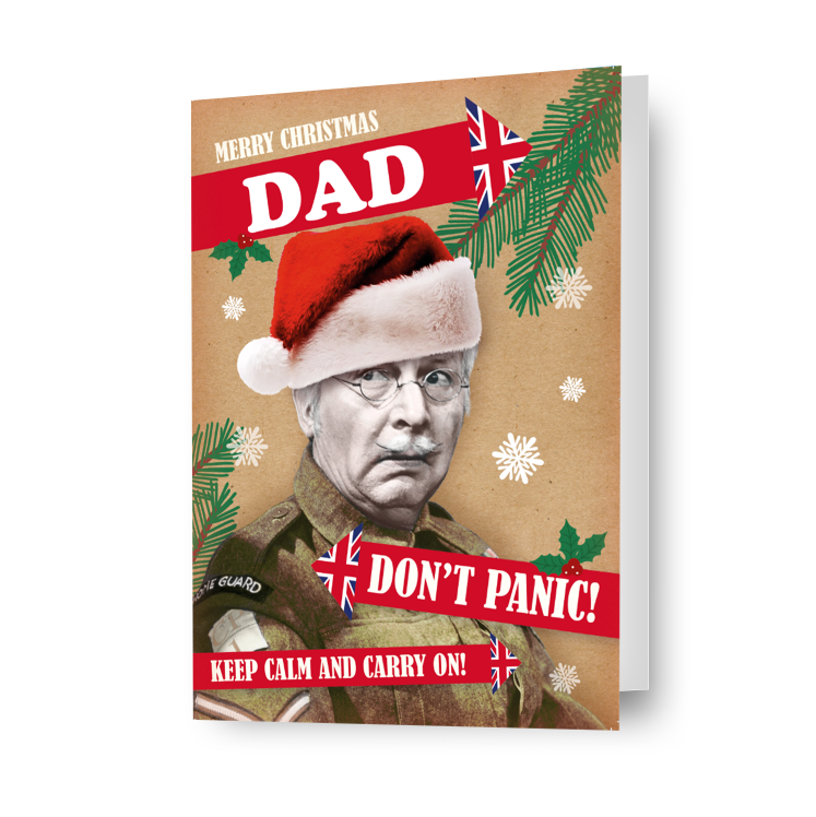 Gepersonaliseerde 'Don't Panic!'-kerstkaart van Dad's Army