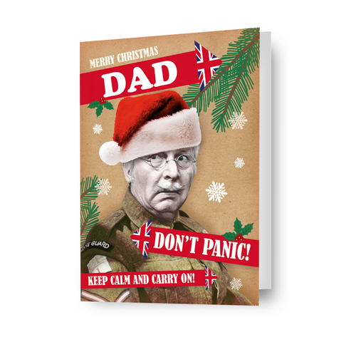 Esercito di papà personalizzato 'Don't Panic!' Cartolina di Natale - Qualsiasi relazione