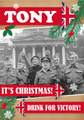 Dad's Army Personalised 'Drink For Victory' Christmas Card