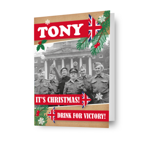 Dad's Army Personalised 'Drink For Victory' Christmas Card