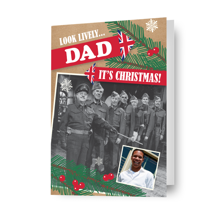 Gepersonaliseerde 'Look Lively'-kerstkaart van Dad's Army