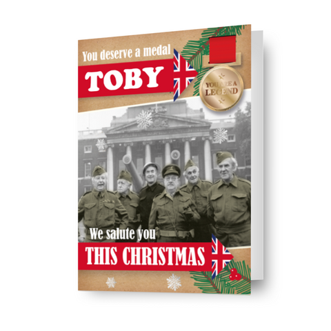 Dad's Army Personalised Medal Christmas Card