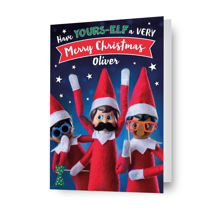 Elf On The Shelf Personalised Any Name Christmas Card