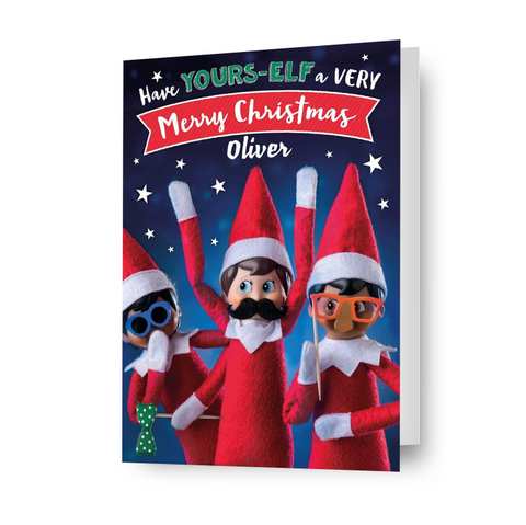 Elf On The Shelf Personalised Any Name Christmas Card