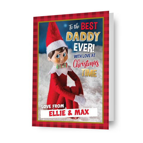 Elf On The Shelf Personalised 'Daddy' Christmas Card