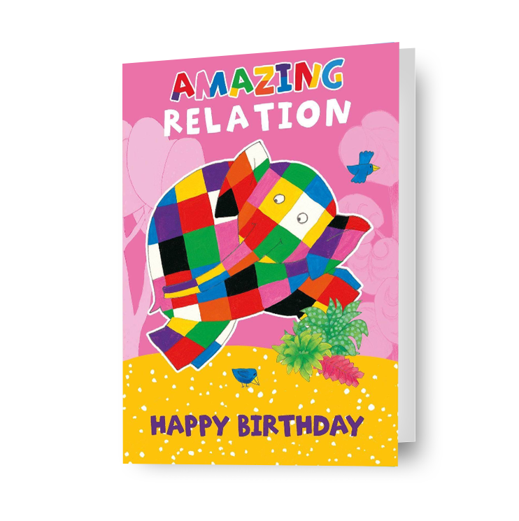 Elmer The Patchwork Elephant Personalised 'Amazing' Birthday Card