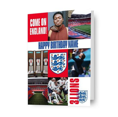 England FA Personalised 'Come on England!' Photo Birthday Card
