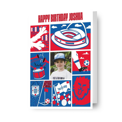 England FA Personalised Wembley Photo Birthday Card