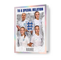 Biglietto d'auguri personalizzato per il calcio femminile dell'Inghilterra - Personalizza qualsiasi nome o relazione