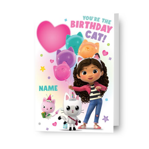 Gabby's Dollhouse Personalised 'Birthday Cat' Card