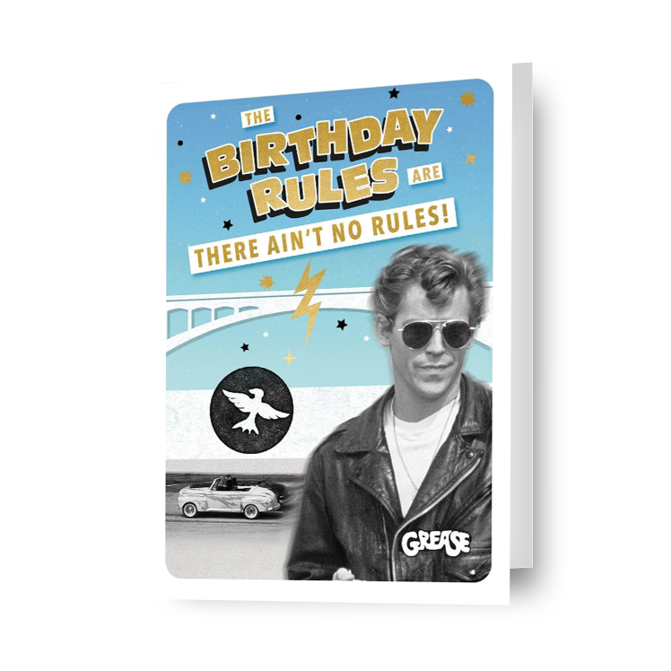 Grease Gepersonaliseerde 'Birthday Rules' Verjaardagskaart