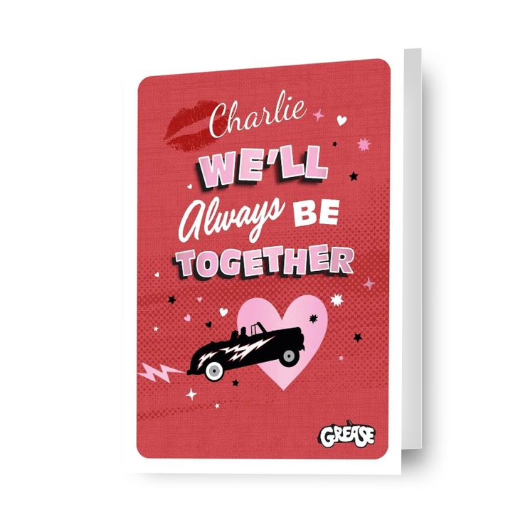 Biglietto d'auguri personalizzato Grease 'We'll Always Be Together' - Qualsiasi nome