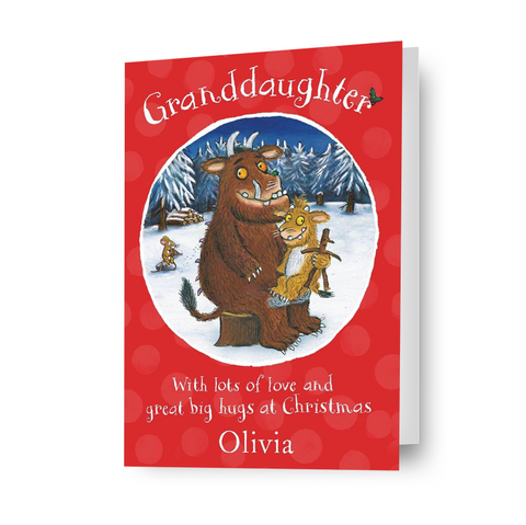 Biglietto natalizio personalizzato Gruffalo nipote - qualsiasi nome