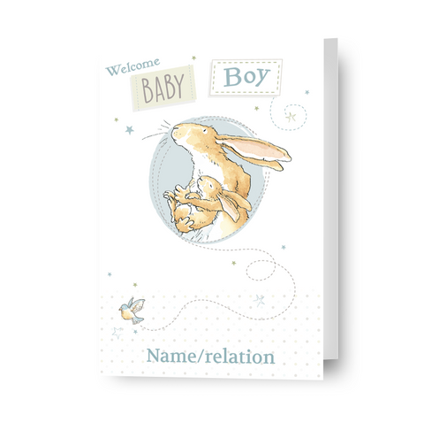 Guess How Much I Love You Personalised Baby Boy Card
