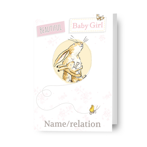 Guess How Much I Love You Personalised 'Beautiful Baby Girl' Card