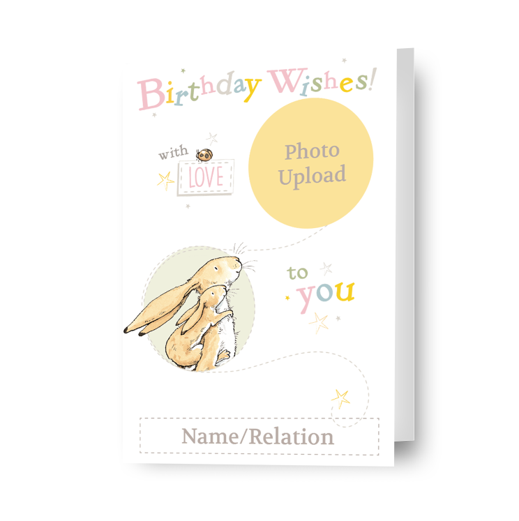 Guess How Much I Love You Personalised Hares Hugging Birthday Card