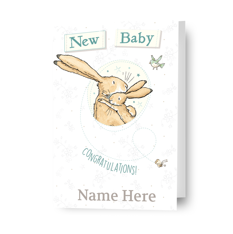 Guess How Much I Love You New Baby Card personalizzata