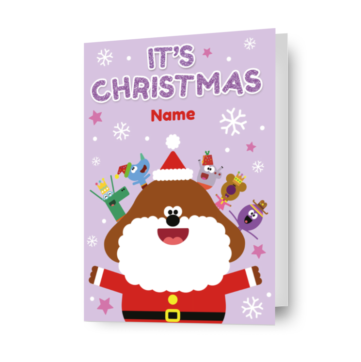 Biglietto di Natale Hey Duggee personalizzato - qualsiasi nome