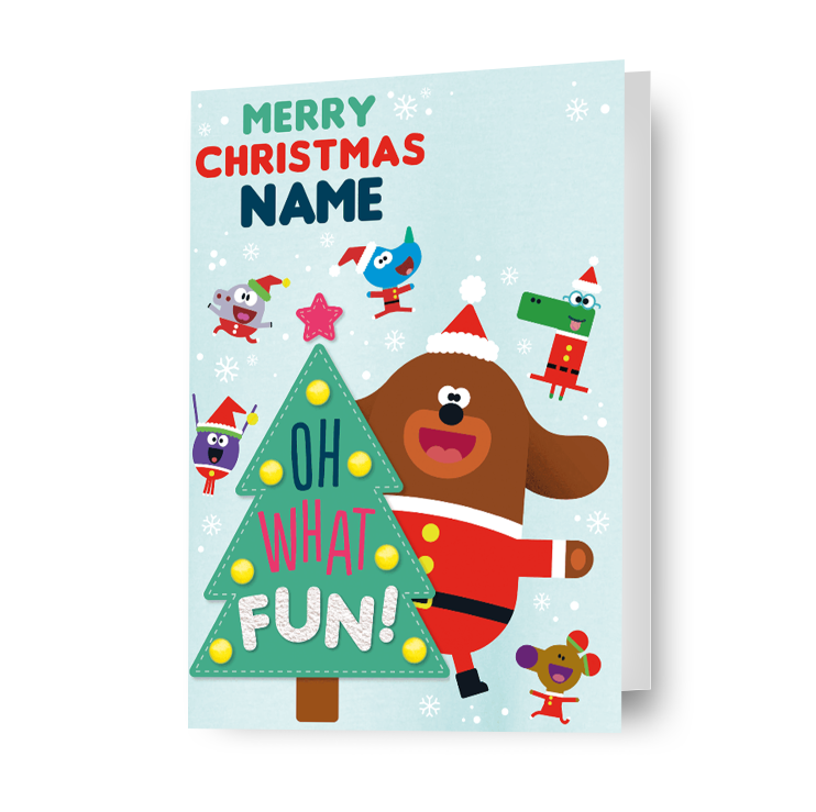 Biglietto personalizzato con albero di Natale Hey Duggee