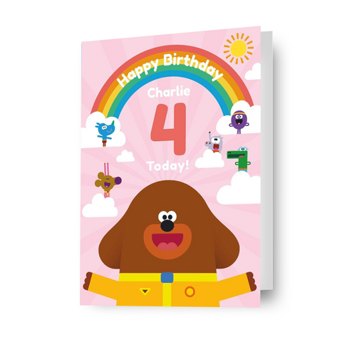 Hey Duggee Personalised Rainbow 'Happy Birthday' Card