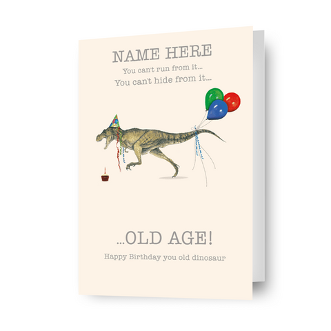 Jurassic World Personalised 'Old Age' Any Name Birthday Card
