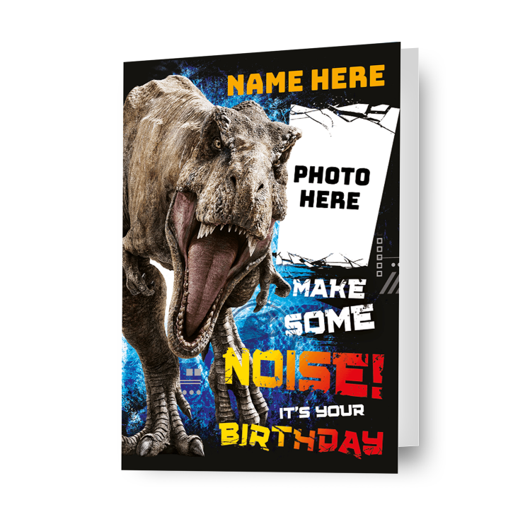 Gepersonaliseerde Jurassic World 'Make Some Noise' verjaardagskaart