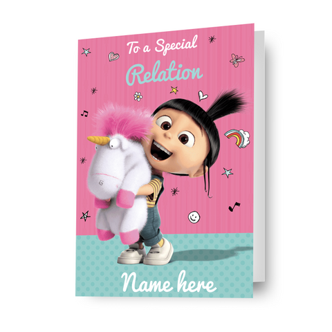 Despicable Me Minions Any Name and Relation Card