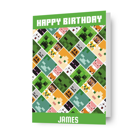 Minecraft Personalised Birthday Card