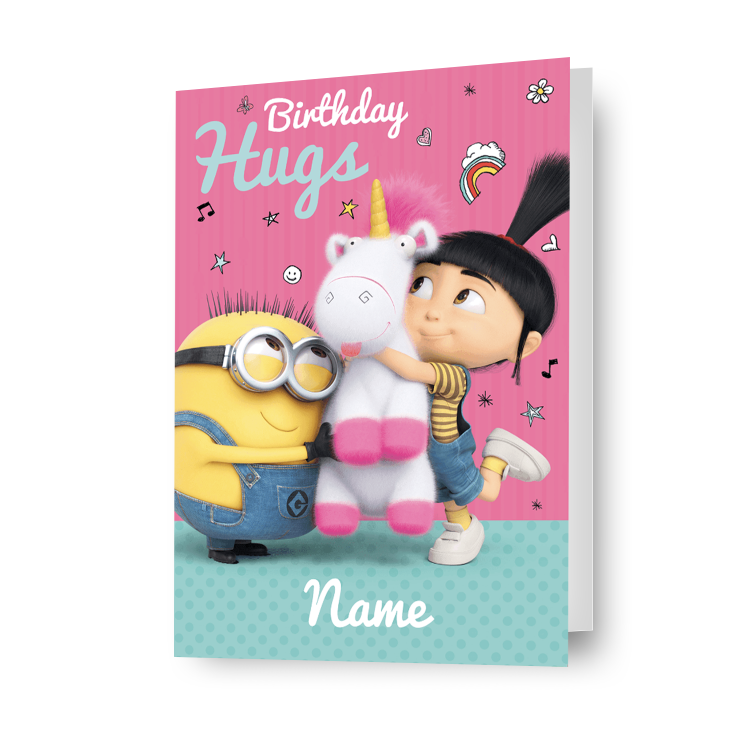 Verschrikkelijke Ikke Minions 'Birthday Hugs' Elk Naamkaartje